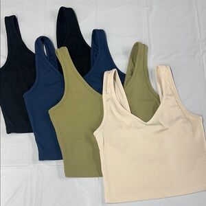Women's Tank Top 4-Pack - Cream, Olive, Navy, Black - Small